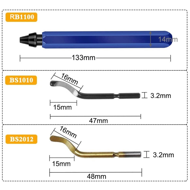 Kimlonton Deburring Bar (1 pcsRB1100) Deburring Rotating Reamer/Deburring Tool/Blade Replacement