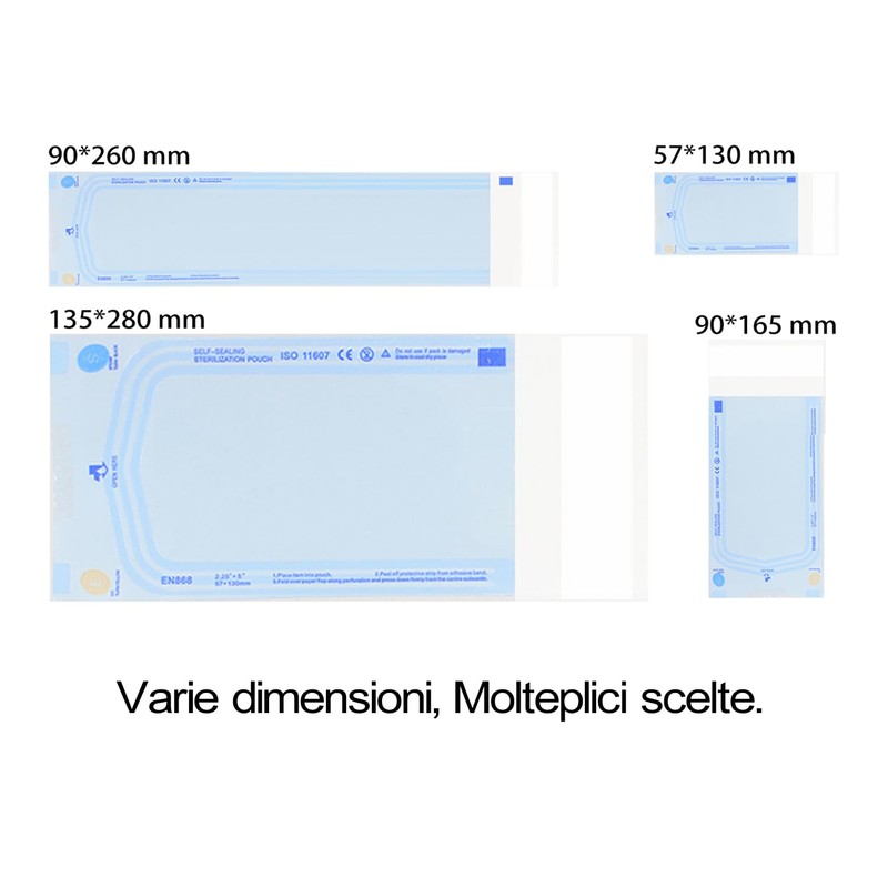WARRIOR 200 Pcs Sterilization Bags Autoclave Bags Self Sterilizing Bags