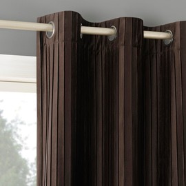 Sun Zero Scarlett 2-Pack Pleated Velvet Noise Reducing Blackout Grommet Curtain Panel Pair, 40" x 96", Chocolate Brown