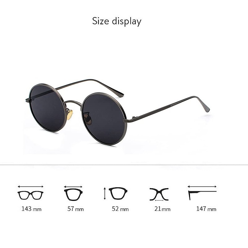 BOUACOUA Retro Steampunk Style Sunglasses Round Metal Frame Sunglasses for