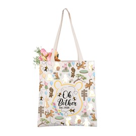 CMNIM Bear Tote Bag Oh Bother Est Inspired Tote Bear Pigl-t Tig-er Rabbit Eey-re Merch Gift Friendship Shoulder Bag