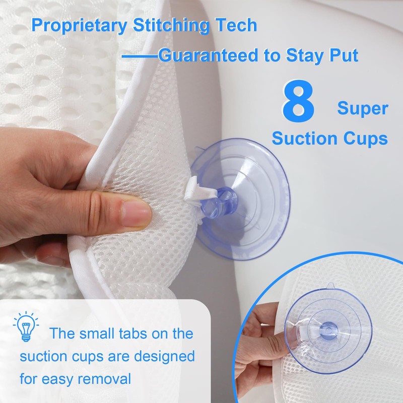 Extra Thick Petal-Shaped Bath Pillow for Head, Neck and Backrest,