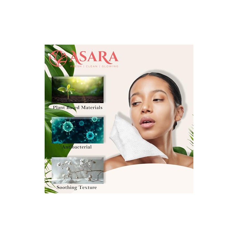 Asara XL Disposable Facial Wipes for Sensitive Skin