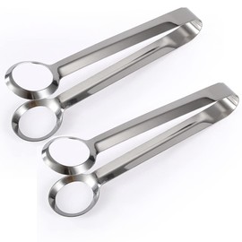 2Pcs Stainless Steel Egg Tongs Boiled Egg Tong Gripper Clip Kitchen Food Tong Cooking Tong Catering Utensil for Cooking and Serving, Silver