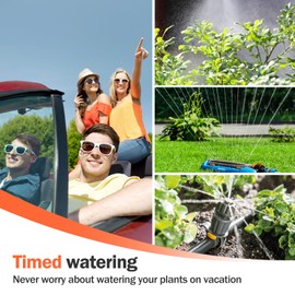 PISKOAN Sprinkler Timer, Programmable Garden Outdoor Hose Feature Timer with Rain Delay/Manual/Automatic Watering System for Lawns Pool (1 Outlet)