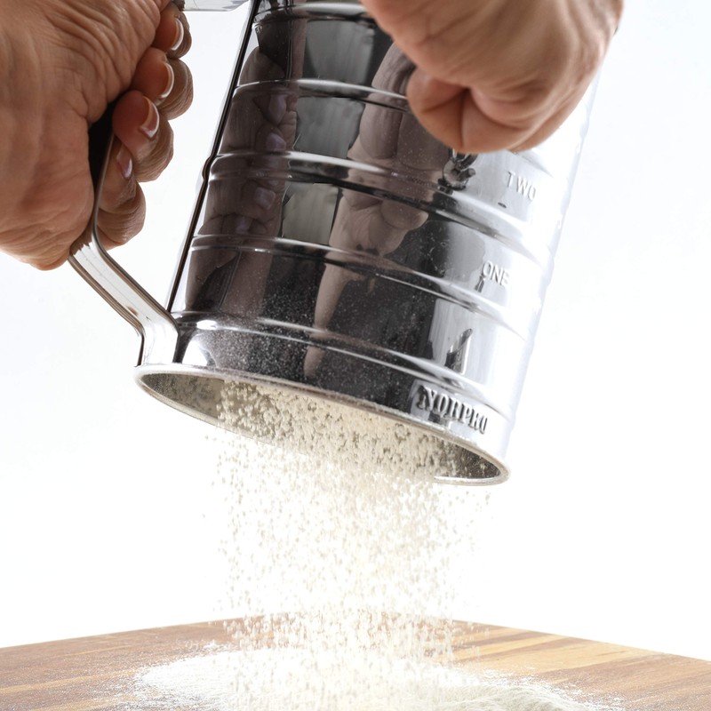Norpro 3-Cup Stainless Steel Rotary Hand Crank Flour Sifter With