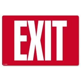 COSCO Glow-In-The-Dark Safety Sign, Exit, 12 X 8, Red