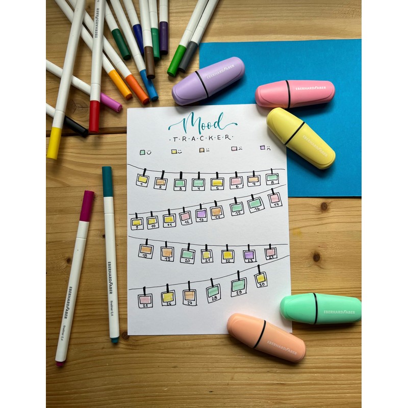 Eberhard Faber 551403 Mini Highlighters with Chisel Tip, Pastel Colours,