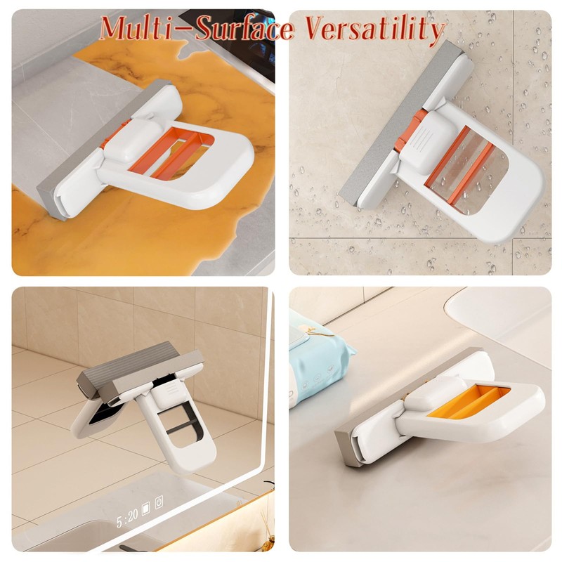 Mini Foldable Desktop Mop with 1 Replacement Sponge Self-Squeeze Sponge