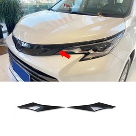 RQING for Toyota Sienna 2021 2022 2023 2024 2025 2026 Grill Headlight Front Light Eyelid Molding Cover Trims Carbon Fiber Pattern (Grill Cover Trims)