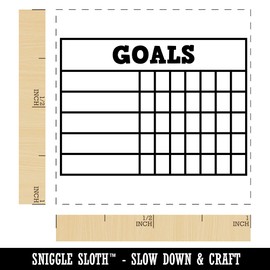 Goals Weekly Habit Tracker Grid Fill-in Self-Inking Rubber Stamp Ink Stamper - 1 Inch Small - Pink Ink
