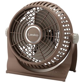 Lasko 505 Small Desk Fan with10-Inch Pivoting Head, Portable Electric Plug-In Table Fan Creates a Quiet Personal Cooling Breeze, Ideal for Travel, Bedroom, Dorm, and Office – Bronze