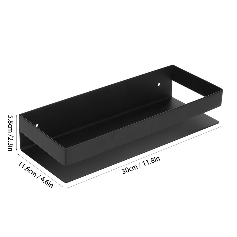 30cm Matt Black Shelf Stainless Steel Bathroom Shelf Kitchen Storage