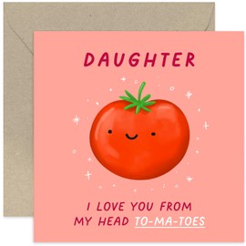 Old English Co. Funny Birthday Cards for Daughter - Tomato Pun Birthday Card for Her - Well Done Thank You Card for Women - Female Birthday Card | Blank Inside Envelope