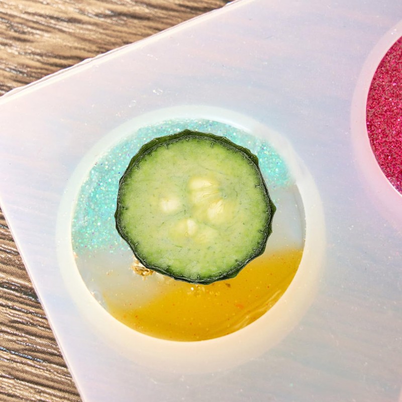 TEHAUX 12pcs Dried Pressed Cucumber Slices for DIY Decor Craft