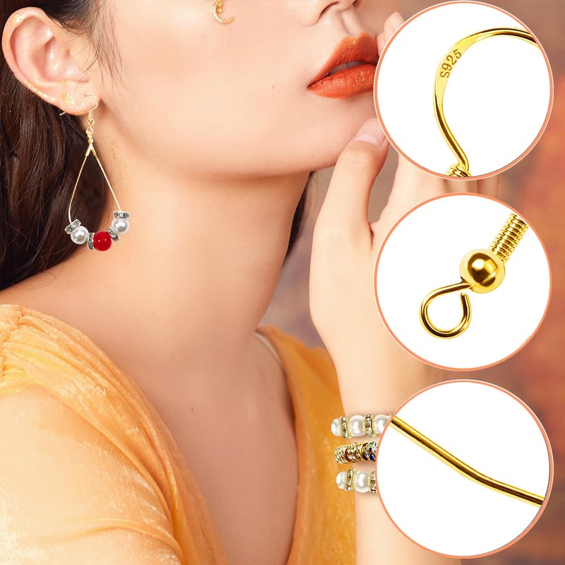 TOAOB 300pcs Earring Hooks Silver Plated Kit Silver and Gold