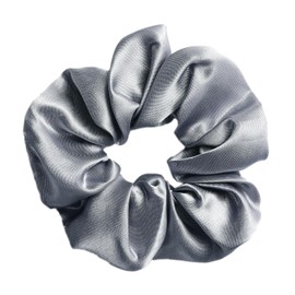 Pack of 3 Hair Bobbles Silk Scrunchies Satin for Women, Hair Rings Women's Ponytail Holder Hair Band Made of Silk Women's Hair Accessories for Women and Girls, Silver Grey