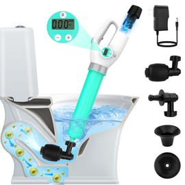 Electric Toilet Plunger, Drain Unclogger for Toilet, Floor Drain, Precisely Preset Pressure, High Pressure Plungers for Bathroom Heavy Duty with Auto Inflation & Digital Display