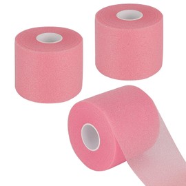 NAICHA 3 Rolls Athletic Tape 65.6 ft Per Roll Athletic Sports Foam Tape Pink Pre Wrap Tape for Strains and Sprains No Sticky Residue for Tennis, Boxing, Bats Athlete Trainers