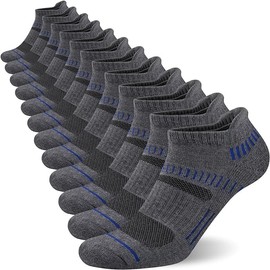 NTCARE Men's Ankle Socks, 6 Pairs, Athletic Cushioned, Low Cut with Arch Support, Breathable, Moisture-Wicking, Lightweight, Ideal for Running, Hiking, Sports, Comfortable Fit