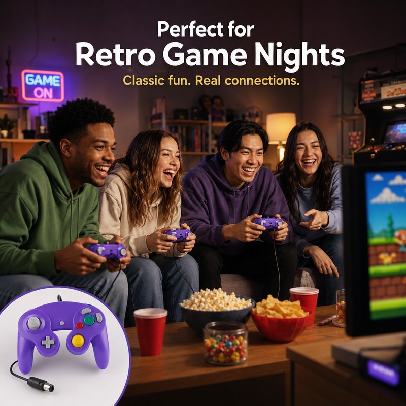 Wired GameCube Controller for Retro Gaming – Plug-and-Play Gamepad for