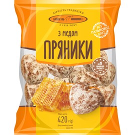 KHB Kyivkhlib Pryaniki/Gingerbread Honey Cookies (Medovye, 420)