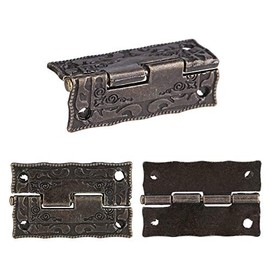 Bisagras de Latón Antiguo Estilo Retro 10 Piezas Tamaño 3.6cm x 2.3cm Rotación 0°-270° Hierro A Prueba de Óxido para Joyero,Caja de Vino,Cofre de Recuerdos