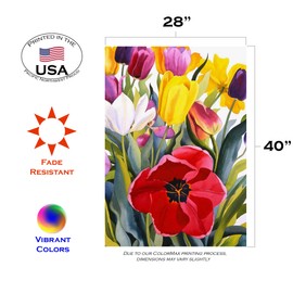 Toland Home - Bandera decorativa para jardín de tulipanes de 71,12 x 101,6 cm, diseño de flores de verano