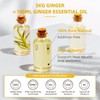 HIQILI Pure Ginger Essential Oil for Lymphatic Drainage Massage, Swelling