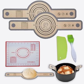 Silicone Bread Sling For Dutch Oven,Reusable Baking Mat,Sourdough Bread Baking Supplies,Non Stick & Easy to Clean Sheet Liner,Silicon Long Handle With Scraper For Sourdough,Oiling Brush,Pack of 5