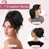 TESSHAIR Short Claw Clip Ponytail Extension, Messy Bun Hair Piece,100%