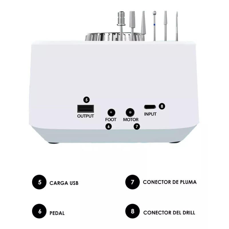Obp Pulidor Drill Profesional Para Uñas 48w 40000 Rpm