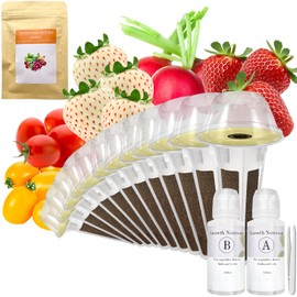 Red Strawberry and Pineberry Seed Pod Kit for AeroGarden, idoo, Ahopegarden with Red Strawberry, Radish, Pineberry,Red Heirloom/Golden Harvest Cherry Tomato - Compatible with All Hydroponics (12-Pod)