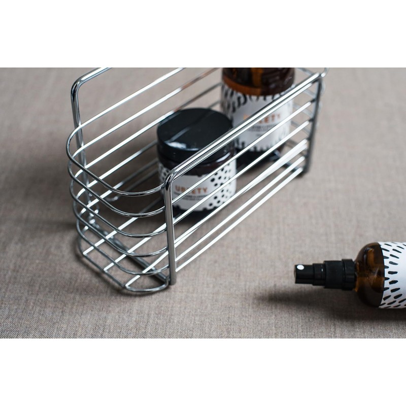 BlissHome Lock 'n Roll Suction Cup Rectangular Basket: No-Drill, Rust-Resistant