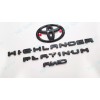 Toyota OEM 4pc Gloss Black HIGHLANDER Platinum Logo AWD OVERLAY