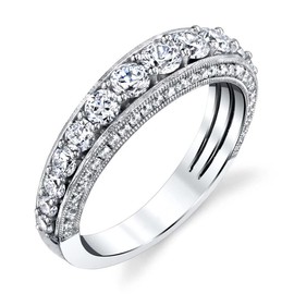 Molioaki 1.52 carats Round Cut Wedding bands for women Moissanite wedding bands Platinum Plated Silver womens wedding rings -11