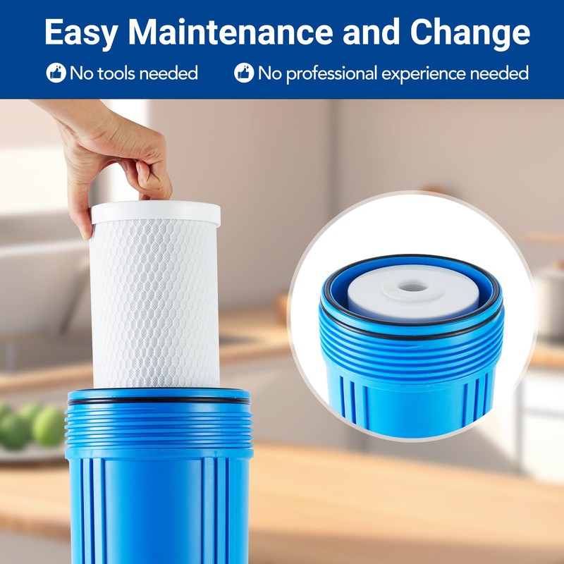 HQUA Whole House Compound Replacement Filter Cartridge, WF-GK20BB, Fit for