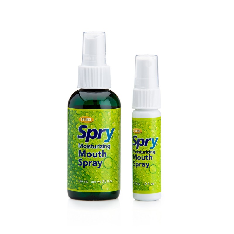 Spry Natural Xylitol Moisturizing Dry Mouth Spray, Stop Bad Breath,