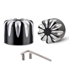 KaTur Motorcycle Black CNC Deep Cut Front Axle Nut Cover Bolt for Harley Touring Softail Sportster XL883 XL1200 X48