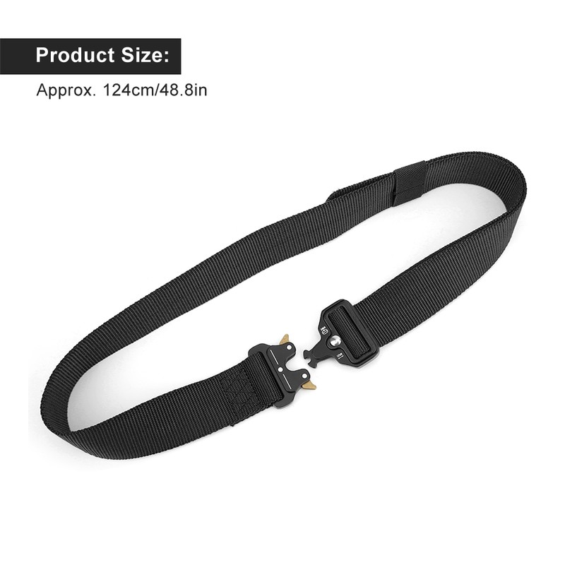 Outdoor Male Multifunction Nylon Tactics Waist Belt for Camping Climbingblack