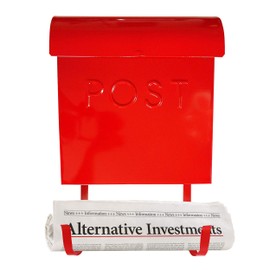 NACH Mailboxes for Outside Wall Mount, 12 x 11.2 x 4.5 inch, Red Wall Mounted Mailbox, Waterproof Mailbox with Outdoor Newspaper Holder - The Euro Mailbox