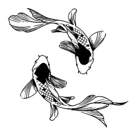 Koi Serenity Double Tattoo | Temporalis® | Ephemeral, Vegan & Waterproof Tattoo - EU Certified Cosmetics - Lasts 1-2 weeks