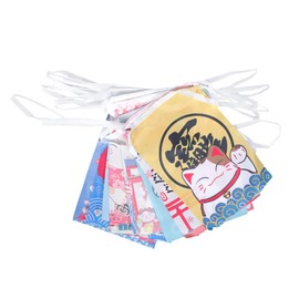 CAXUSD 2sets Japanese Style Restaurant Bunting Banner with Fortune Cat Design for Parties Decoration Hanging Flags Convenient Photo Backdrop 2pcs*2