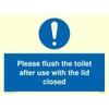 Please rinse the toilet with the lid closed after use.