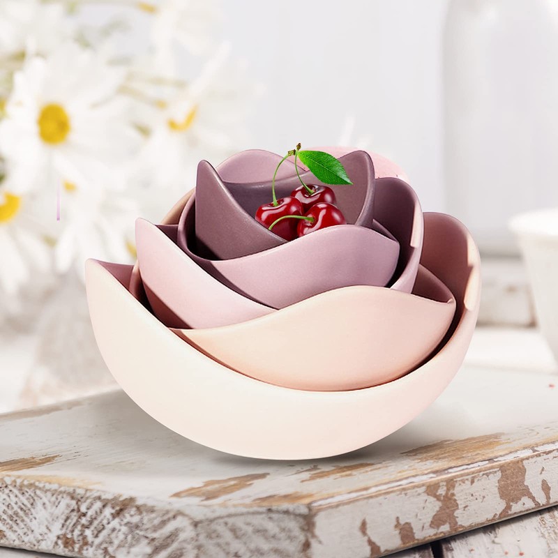 Notakia Salad Decorative Bowls Lotus Shaped Pasta Bowls Dishwasher Safe,