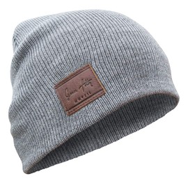 Grace Folly Knit Beanie Hat Cap for Men or Women (Light Grey)