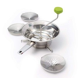 Starfrit Fruit and Vegetable Mill - 3 Discs Included Fine to Coarse Grinding - Non-Slip Foldable Feet That Fit On Bowls - Easy to Clean