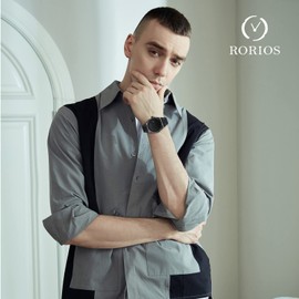 RORIOS Men's Wristwatch, Popular, Simple, Calendar, Date Display, Waterproof, Analog, Quartz, Stylish, For Work, Interviews, Business Trips, For Men, Birthdays, Christmas, Gift, Black Belt B, Bracelet