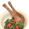 Global Crafts Small 8-inch Olive Wood Kenyan Salad Servers with