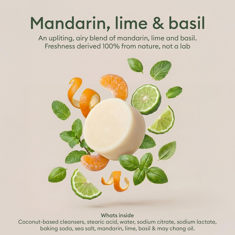 Vove Dish Soap Bar, Coastal Citrus Mint, Mandarin, Spearmint, Cypress